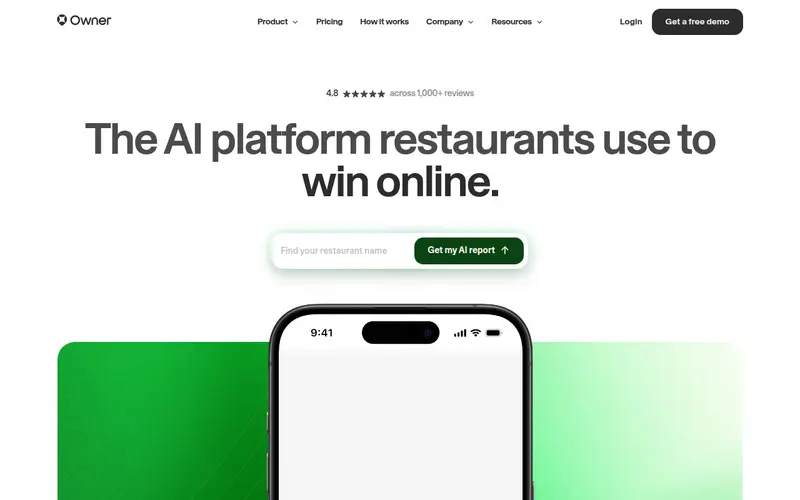 Owner.com homepage, 14 October 2026