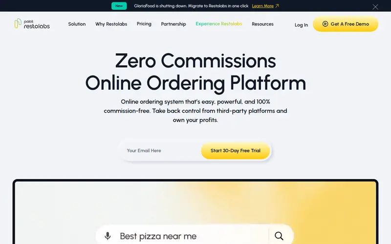 Restolabs homepage, 14 October 2026