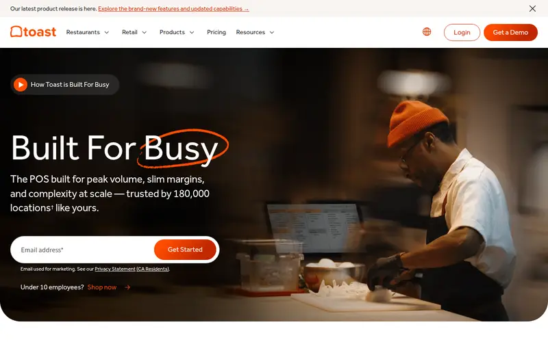 Toast homepage, 14 October 2026
